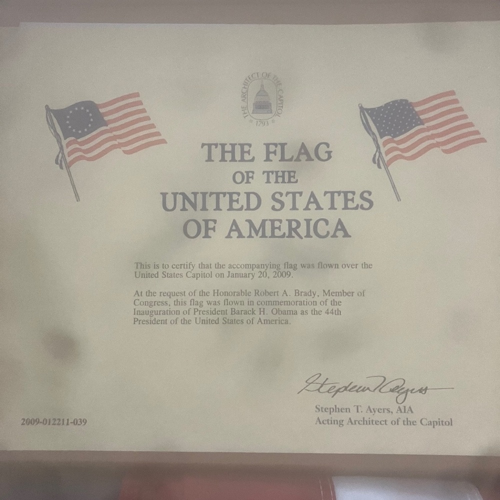 President Obama First Inauguration US Capitol Flag
